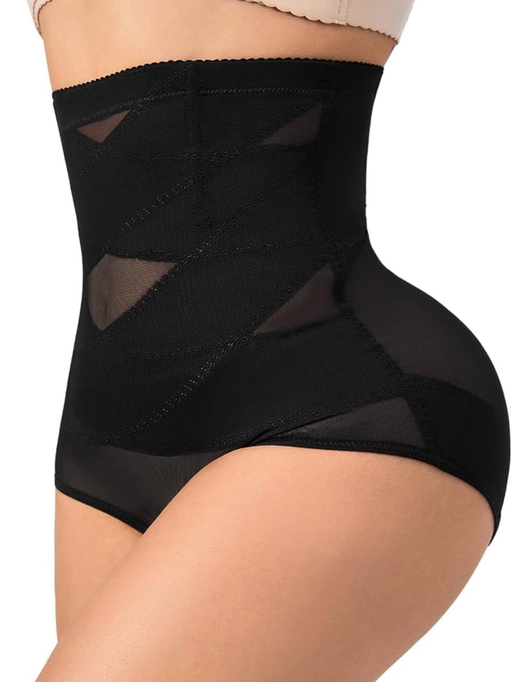 High-Waist Black Shapewear Briefs - Sculpting Control